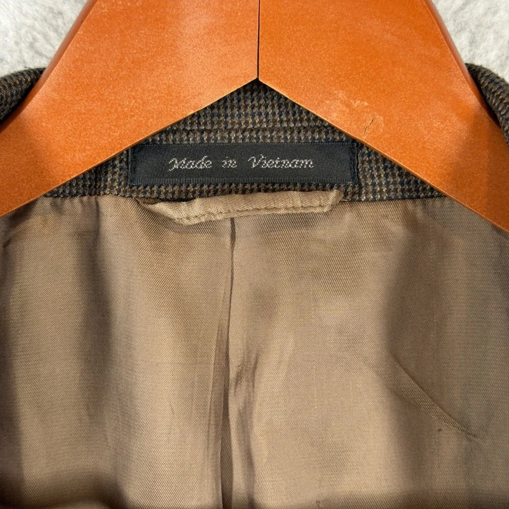 Lauren Ralph Lauren Men's 100% Wool Brown Houndstooth Vintage Blazer